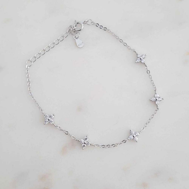 MILLIE 925 Sterling Silver Flower Bracelet