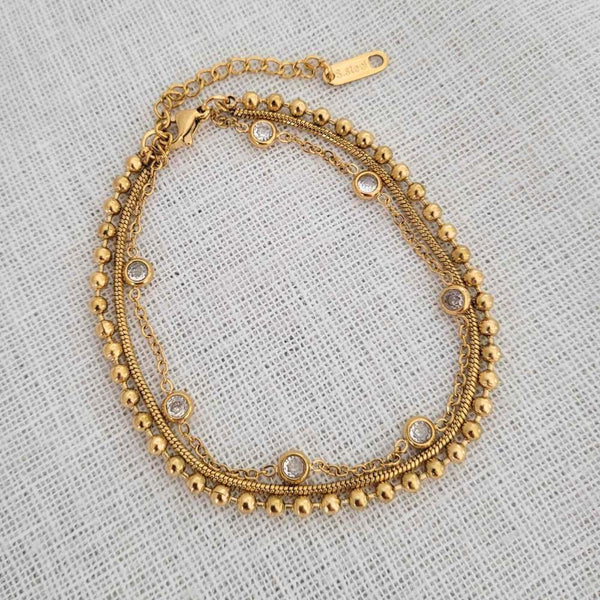 LAUREN Triple Stack Gold Bracelet