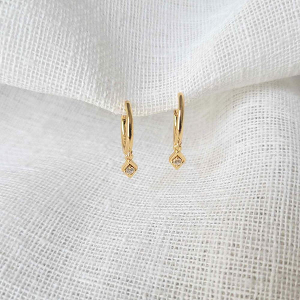 HARPER Sterling Silver 18k Gold Plated Hoop Earrings