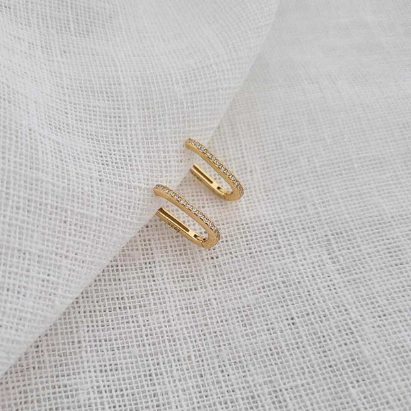 LYNDA Sterling Silver 18K Gold Hoop Earrings