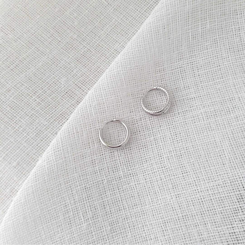 DUO HOOP Sterling Silver Hoop Earrings