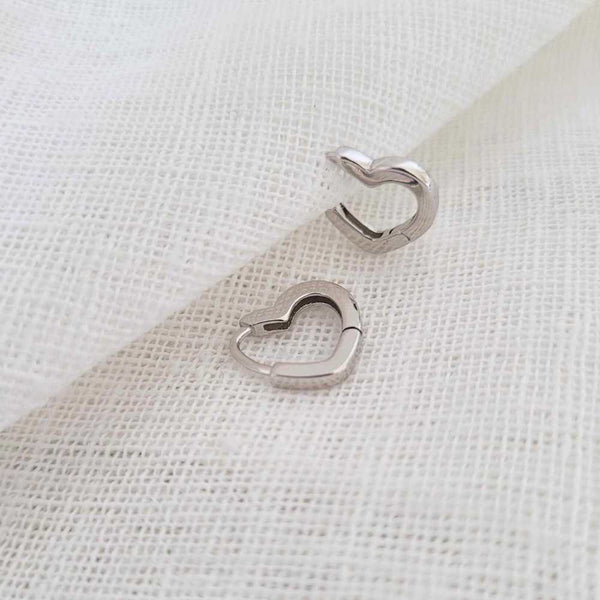 LOVER Sterling Silver Heart Hoop Earrings