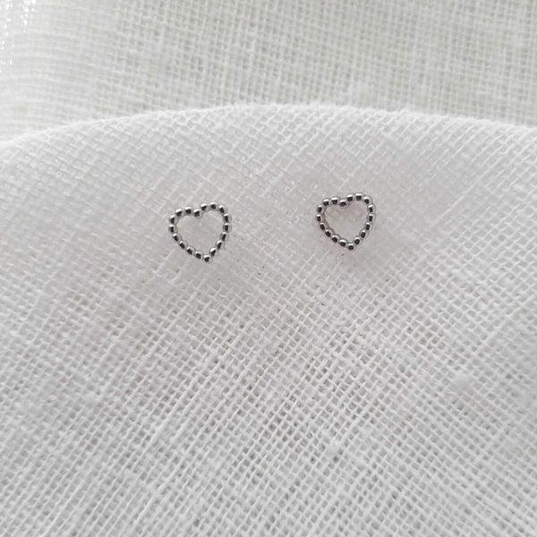 HEART Sterling Silver Mini Stud Earrings