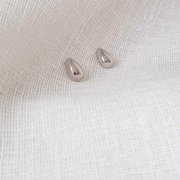 TEAR DROP 925 Sterling Silver Tear Drop Bean Stud Earrings