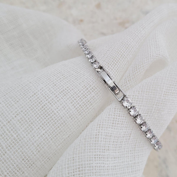 SONIA Cubic Zirconia Silver Tennis Bracelet