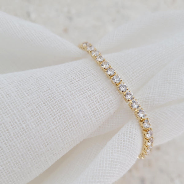 SONIA Cubic Zirconia Gold Tennis Bracelet