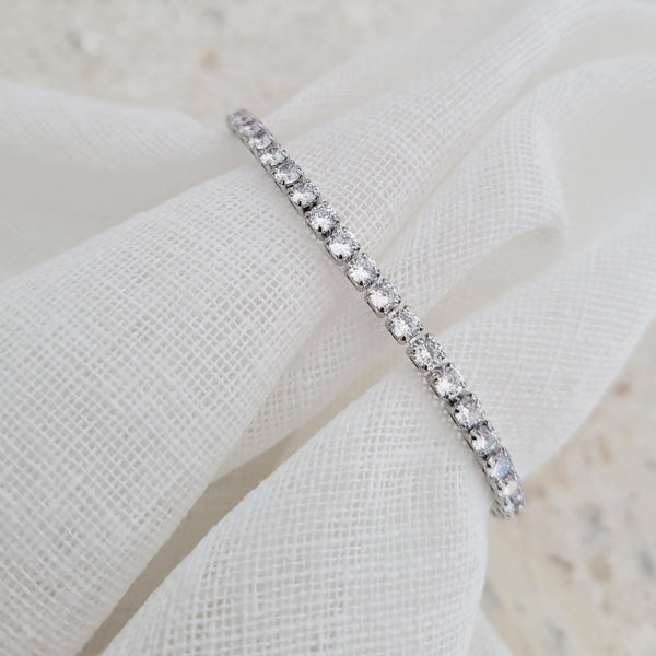 SONIA Cubic Zirconia Silver Tennis Bracelet